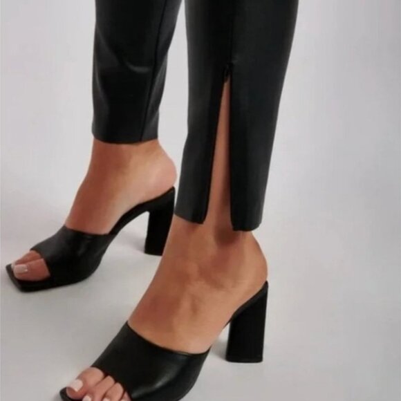 Meshki Black Shayla Skinny Faux Leather Split Pant Size Large - Picture 2 of 9